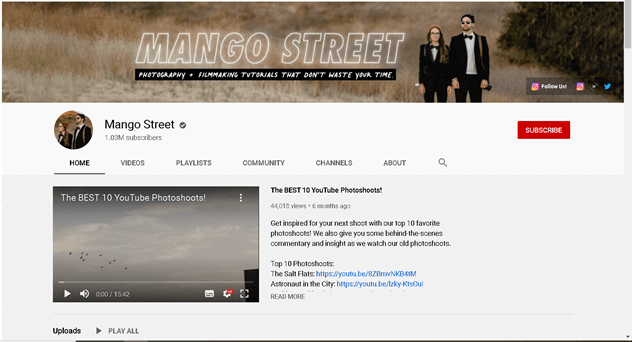 mango street's youtube banner