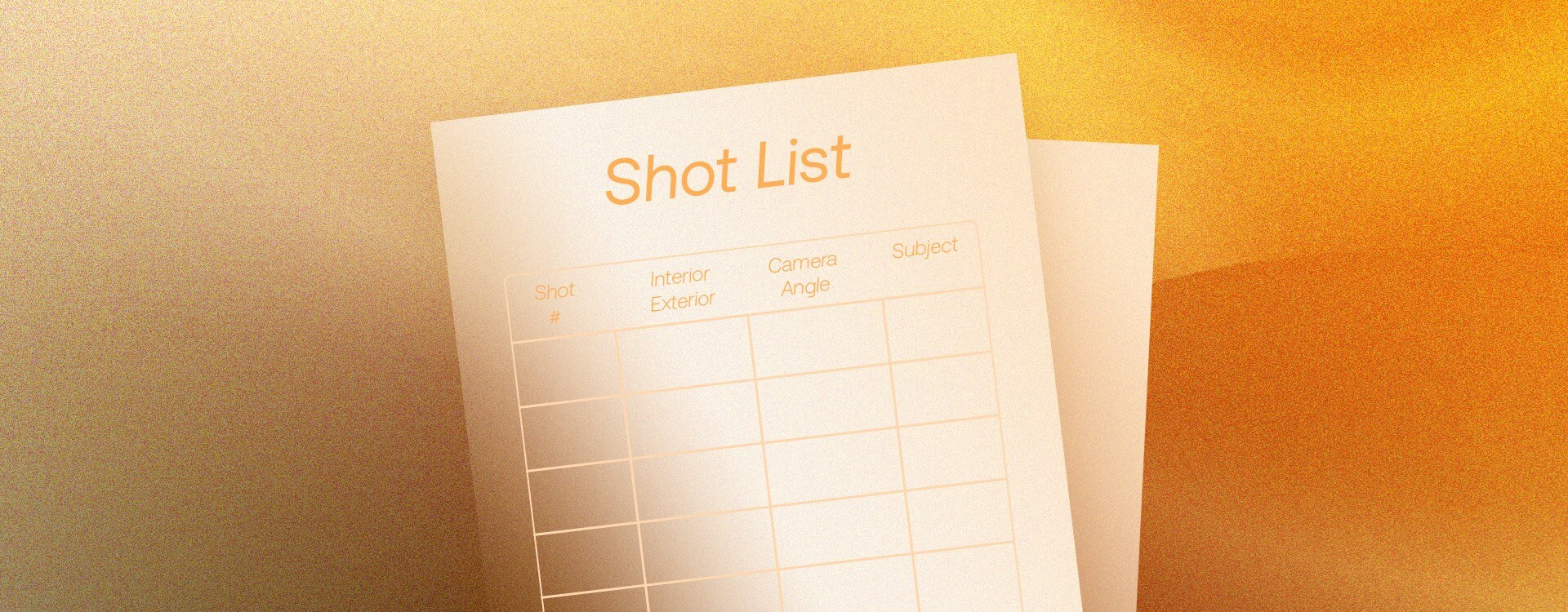 How to make a shot list