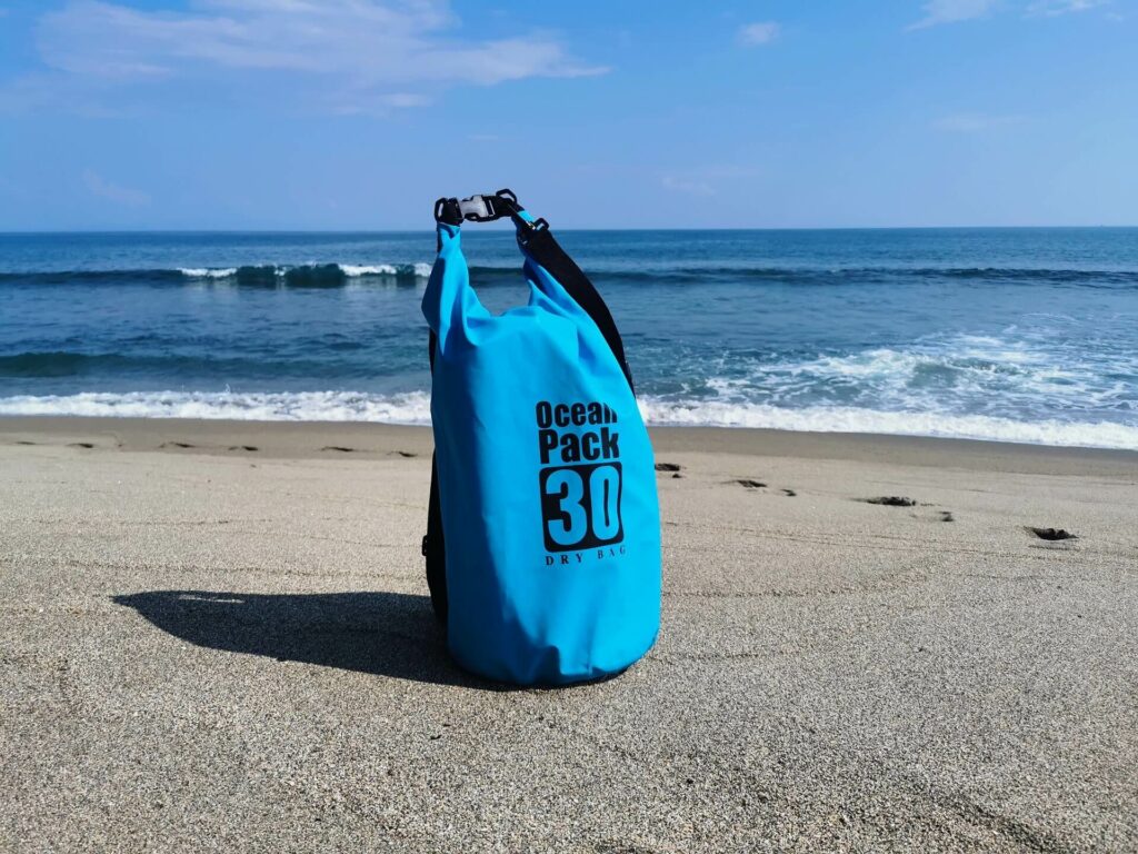 dry bag for shooting video on the beach