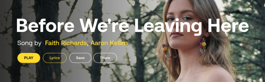 before we're leaving here by faith richards and aaron kellim is slow bpm music
