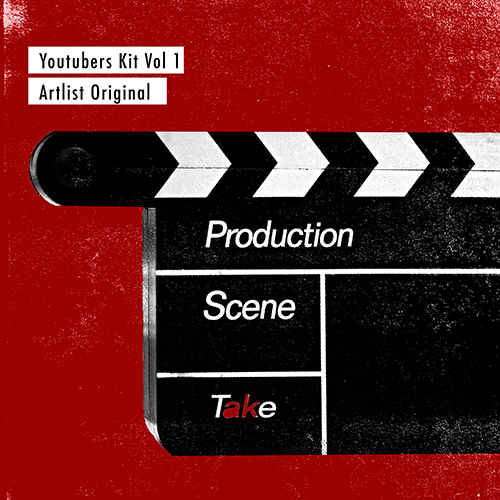 cover art for Youtubers kit vol 1 showing a clapboard