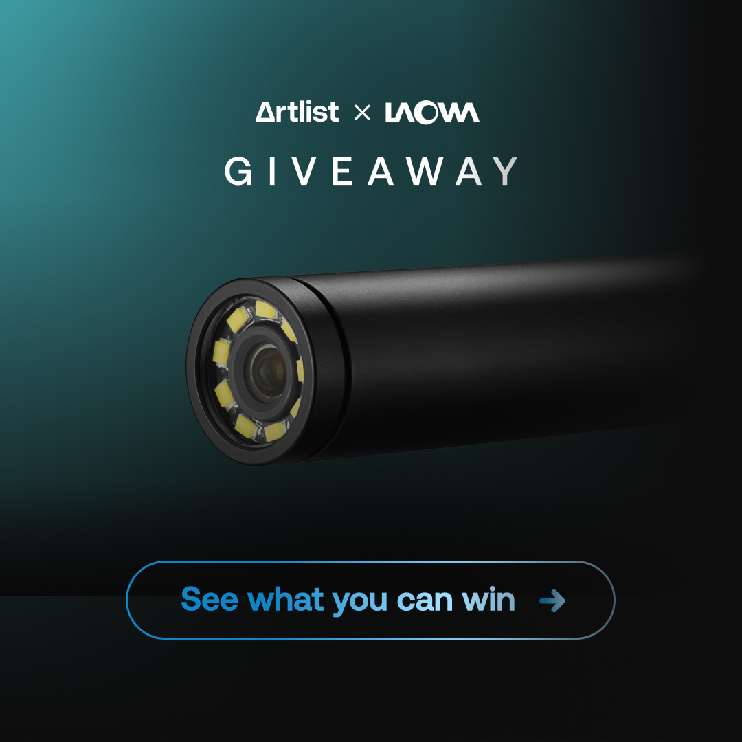 Image of a probe lens with the caption "giveaway"