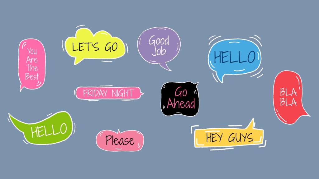 hand drawn speech bubbles in the Artlist royalty free stock template catalog