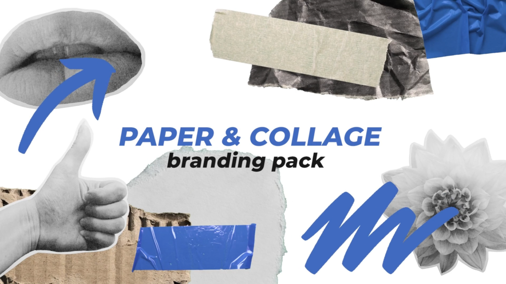 Paper and collage branding pack in the Artlist royalty free stock template catalog