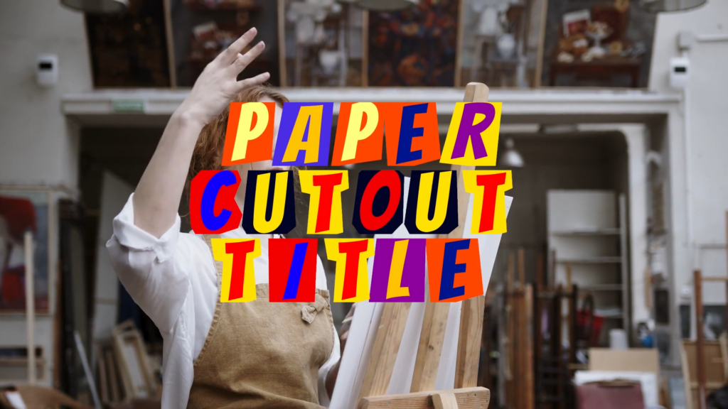 Paper cutout title in the Artlist royalty free stock template catalog