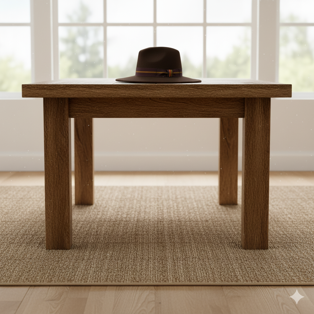 AI generated image of a hat on a table 