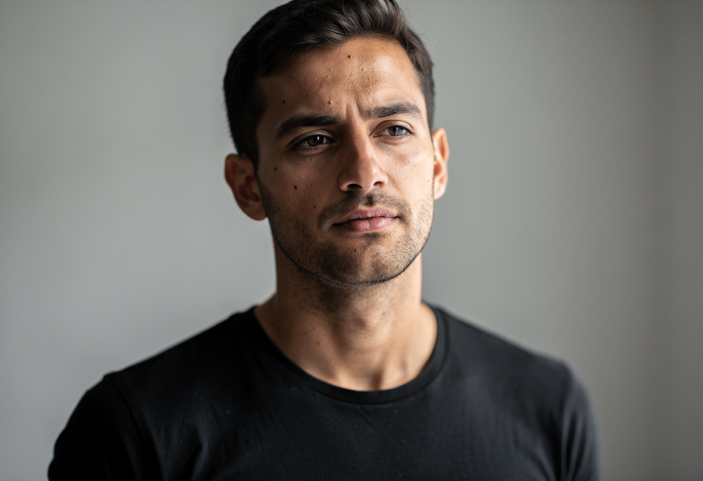 A Flux 2.0 Pro-generated image of a man against a neutral background.